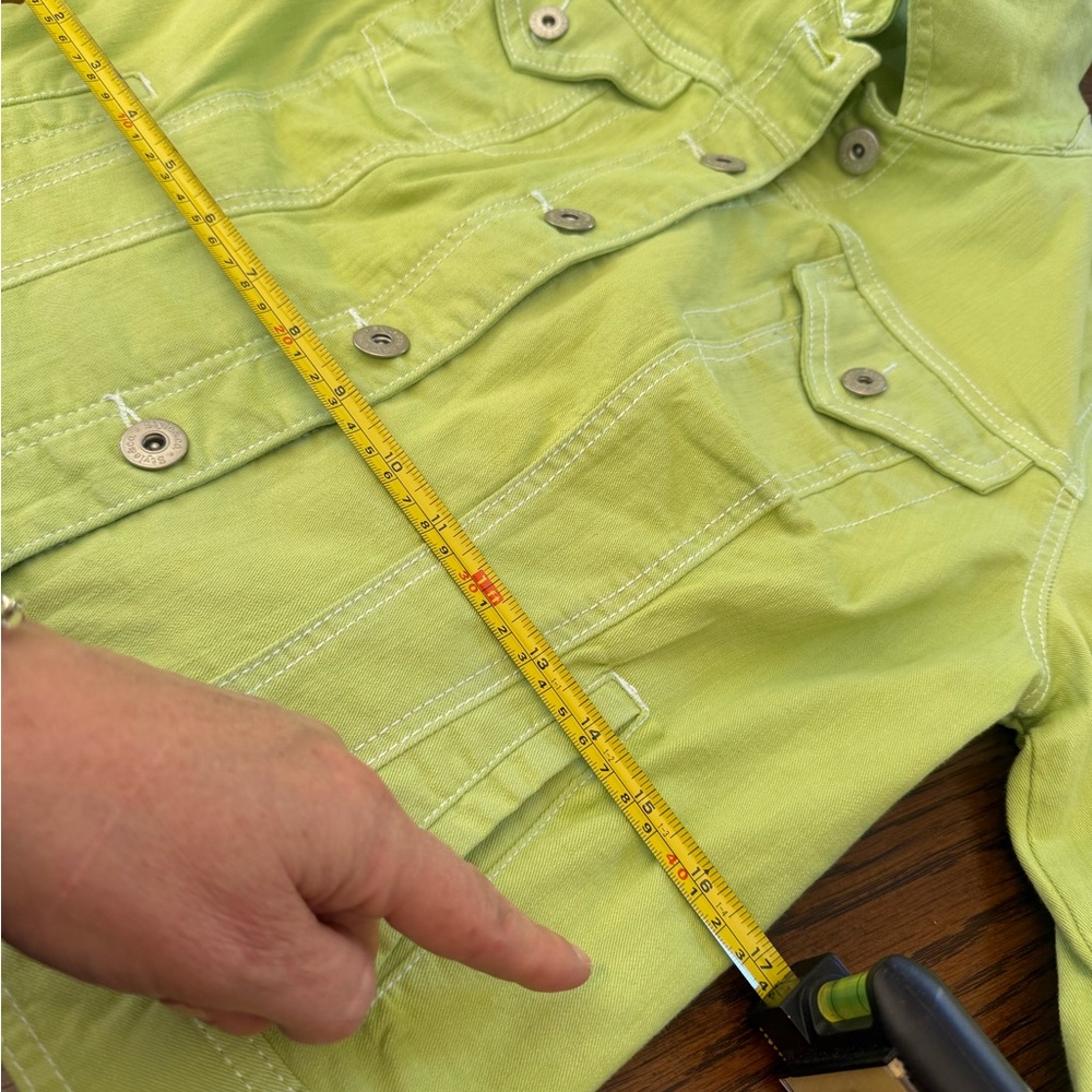 Lime Green Denim Jacket by Style & Co, M  Ironed and ready to go